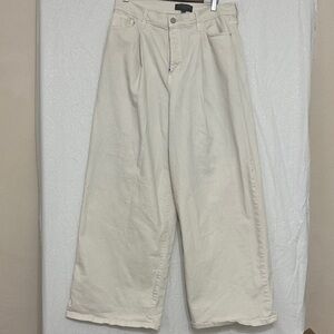 Banana Republic Factory Wide-Leg Cream Jeans